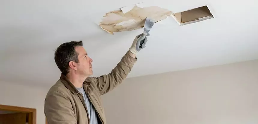 Ceiling Water Stain and Drywall Repair in Sugar Valley
